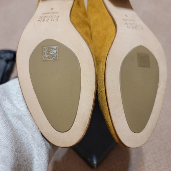 Eileen Fisher Brief Suede Mule New Elegant Mustard Tan Size 8 With Box $195‎ - Picture 7 of 11